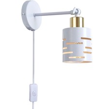 LED Wandleuchte E27 Weiß Gold