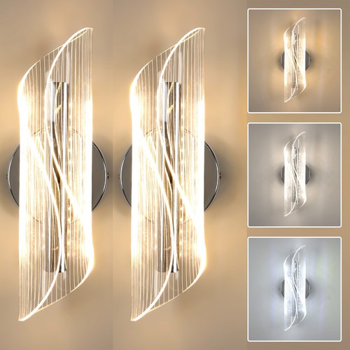 2stk led wandleuchte silber - led,