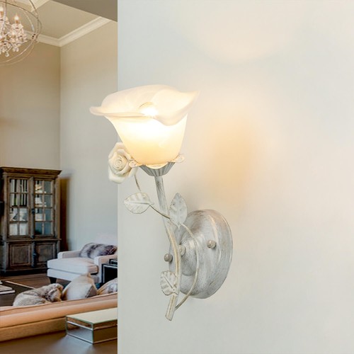Wandlampe shabby weiß creme - wandlampe,